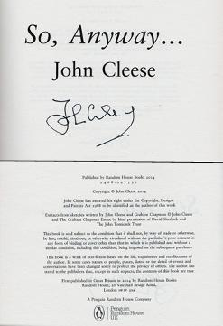 John cleese signed good autographed 1st edition book